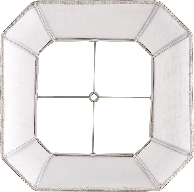GO&SO 13 Inch Square Lamp Shades Medium,2 Pack Beige Linen Table Lamp Shade 10" × 13"× 10.5" (Spider) Modern Cut Corners Replacement Lampshade for Medium Table & Floor Lamps, Easy Assembly