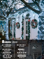 6 Pack Christmas Solar String Lights Outdoor Waterproof, 198FT 600 LED Green Wire Solar Fairy Lights with 8 Modes, Solar Twinkle Lights for Garden Tree Patio Fence Christmas Decorations (Cool White)