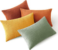 MIULEE Fall Decorative Throw Pillow Covers 12x20 Inch Set of 4, Vibrant Cushion Covers Vintage Retro Home Decor, Mix and Match Color Clash Design for Sofa Couch Bed Living Room Yellow Rust Green