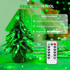 JMEXSUSS 2 Pack Green Fairy Lights Battery Operated, Total 200 LED 66ft Twinkle String Lights with Remote, 8 Modes Halloween Lights for Tree Wreath Fireplace Indoor Outdoor Xmas Halloween Decor