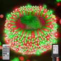 552FT 1400LED Christmas Lights, Extra Long Outdoor String Lights Waterproof, Timer & Memory, 8 Modes Dimmable Plug in Fairy for Outside Tree Wedding Patry Red and Green