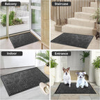Yimobra Outdoor Mats for Front Door, Stops Mud & Dirt at Entrance, Fits Garage & Patio, All-Weather Waterproof Non Slip Outdoor Indoor Welcome Mat, 29.5x17 Mix Grey