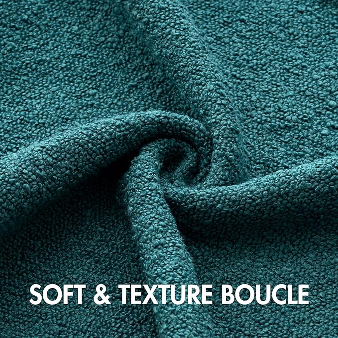 MIULEE 20x20 Inch Decorative Pillow Covers for Couch Bed Set of 2 Textured Boucle Neutral Winter Throw Pillows Teal Blue Accent Solid Cushion Pillowcases Sofa Livingroom Home Decor