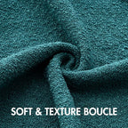 MIULEE 20x20 Inch Decorative Pillow Covers for Couch Bed Set of 2 Textured Boucle Neutral Winter Throw Pillows Teal Blue Accent Solid Cushion Pillowcases Sofa Livingroom Home Decor
