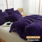 XeGe Faux Fur Throw Pillow Covers, Luxury Fluffy Plush Pillow Shams, Shaggy Decorative Pillow Cushion Cover for Sofa Bed Couch with Zipper Closure, Pack of 2 (18''x18'', Purple)