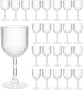 Plastic Wine Glasses 9oz Set of 24, Crystal Clear Ribbed Vintage Goblets Unbreakable Reusable BPA-Free Stemmed Drinking Glasses for Parties, Weddings & Events