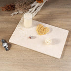 Italian Natural Travertine Tray, 12" x 8" Vanity Decorative Marble Tray for Jewelry, Ring Holder, Perfume Organizer Candle Tray for Bedroom/Bathroom/Kitchen Countertop