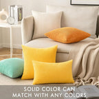 MIULEE Pack of 2 Golden Yellow Pillow Covers 18x18 Inch Soft Decorative Throw Pillow Covers Corduroy Pillowcases for Spring Sofa Bedroom Couch