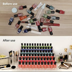 Clear Nail Polish Paint Organizer Holder Rack Shelf 6 Tier Acrylic Tattoo Ink Essential Oil Display Stand Holds Up to 48-96 Bottles for Table (Fit 1-2oz Bottles)