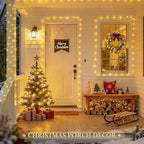 JMEXSUSS 2 Pack Solar String Lights Outdoor Waterproof, Each 33FT 100 LED Warm White Christmas Lights, Waterproof 8 Modes Copper Wire Solar Fairy Light for Outside Patio Tree Yard Garden Decorations