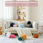 Knot Pillow Ball, Soft Home Decorative Throw Pillows Cushion, Round Changeability Knotted Pillows, Modern Home Handmade Cushions for Bedroom, Sofa, Couch (8 Inch, Light Pink)