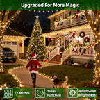 300LED Chrstmas Lights, 75ft Indoor Outdoor Christmas String Lights with 12 Modes, Warm White Christmas Tree Lights with Timer Dimmable Connectable for Fence Garden Wedding Party Decor WarmWhite