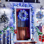 JMEXSUSS 66ft 200 LED Blue and White Christmas Lights, Outdoor Christmas String Lights Plug in, Expandable Christmas Lights for Tree Outside Party Home Decorations, EXS-S-0200