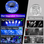 1500 LED Christmas Lights Outdoor Use, 492ft 8 Lighting Modes Fairy Lights for Outside, Christmas Tree Lights Outdoor IP44 Waterproof for Xmas Patio Yard Fence Deck Balcony Garden Decor Blue