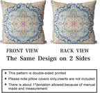 Snycler Boho Throw Pillow Covers 18x18 inch Set of 2 Burnt Blue Yellow Terracotta Rust Colored Throw Pillows Boho Home Decor for Bedroom Living Room Couch & Sofa (No Inserts)
