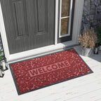 Yimobra Large Welcome Mat 47x24, Waterproof Non-Slip Outdoor Mats for Front Door Outside Entrance, Low-Profile Entryway Mat Indoor for Garage Patio, Wine Red
