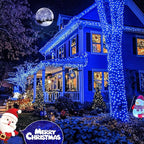 JMEXSUSS 200 LED Blue Christmas Lights Outdoor, Expandable 66ft Christmas String Lights Green Wire, 8 Modes Twinkle Xmas Tree Light Plug in for Party Indoor Ceiling Beroom Patio Fence Yard Decor