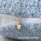 FUTEI Light Blue Throw Pillow Covers 24x24 Inch Set of 2,Furry Faux Fur Teddy Boucle Textured Cushion Covers,Soft Fluffy European Pillow Shams,Home Decor for Couch Bed Living Room Office Car