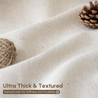 WELTRXE Linen Shower Curtain, Fabric Shower Curtain Set, Rustic Bathroom Decor, Heavy Duty Fabric Water Repellent with 12 Rust-Proof Metal Hooks, for Bathroom Hotel Bathtub, Beige, 72x72 Inch