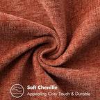 MIULEE Pack of 2 Fall Couch Throw Pillow Covers 12x20 Inch Burnt Orange Farmhouse Decorative Pillow Covers with Stitched Edge Soft Chenille Solid Dyed Pillow Covers for Sofa Bed Living Room