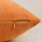 Jeneoo Bright Orange Decorative Throw Pillow Covers Soft Chenille Comfy Solid Pumpkin Couch Cushion Case Decor (Set of 2, 18 x 18 Inches)