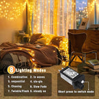Christmas Lights Indoor, 132FT 400 LED Outdoor String Lights with 8 Modes Waterproof, Plug in Fairy Twinkle Lights Clear Wire for House Bedroom Patio Window Garden Wedding Decorations