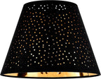 GOSO Set of 2 Small Black Drum Lamp Shades,5" × 9" × 6.4 Inch (Spider),Laser Drilling Design Lamp Shades for Table Lamps,Wall-Mounted Fixtures,Fabric Replacement Shades,No Assembly Required