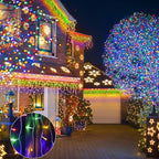 32.8ft 400 LED Icicle String Lights, 8 Modes Waterproof Icicle Christmas Lights Outdoor with Memory Function, Curtain Fairy Lights Hanging Decor for Home, Party, Christmas & Halloween (Multicolor)