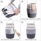 YOUDENOVA 105L Extra Large Woven Laundry Hamper Basket with Heavy Duty Cotton Rope Handles for Clothes and Toys in Bedroom, Nursery Room, Bathroom, Collapsible, Dark Grey