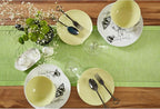 Solino Home Linen Table Runner 72 Inches Long - 100% Pure Linen Chambray Lime Green Table Runner 14 x 72 Inch - Milan Hemstitch