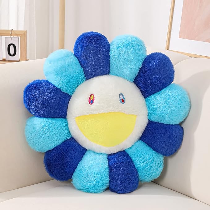 FIONOUT Flower Pillow, Flower Shaped Throw Pillow, Flower Face Floor Cushions Floor Pillow, Colorful Sunflower Plush Pillow, Cute Room Decor Decorative Pillows for Sofa Bedroom Car (40cm/15.7in)