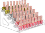 JessLab Nail Polish Organizer, Clear Acrylic Nail Polish Rack Essential Oil Holder Cosmetic Display Case Makeup Organizer Cosmetics Storage for Bathroom Vanity Countertop (6-Layer)