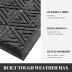Yimobra Outdoor Mats for Front Door, Stops Mud & Dirt at Entrance, Fits Garage & Patio, All-Weather Waterproof Non Slip Outdoor Indoor Welcome Mat, 29.5x17 Mix Grey