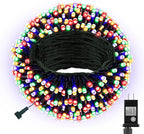 100 LED Christmas String Lights, 33 FT Connectable Waterproof String Lights Green Wire with Timer Memory Function & 8 Modes, for Indoor Outdoor Xmas Trees Party Garden, 33 FT Multicolor