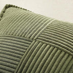 MIULEE Olive Green Corduroy Lumbar Pillow Covers 12x20 Inch 12x20 Inch with Splicing Set of 2 Soft Boho Pillow Covers Broadside Decorative Textured Summer Pillowcases for Couch Bed Livingroom