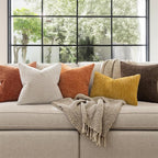 MIULEE Pack of 2 Fall Orange Decorative Pillow Covers 18x18 Inch Soft Chenille Couch Throw Pillows Farmhouse Cushion Covers for Home Decor Sofa Bedroom Living Room