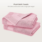 BIOWEAVES 100% Organic Cotton 700 GSM Plush Luxury Bath Towels for Bathroom 30" x 58" GOTS Certified - Dusty Pink, Pack of 2
