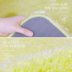 Walensee Bath Rug Non Slip Bathroom Mat (20 x 32, Yellow) Water Absorbent Soft Microfiber Shaggy Bathroom Rug Machine Washable Bath Mat Thick Plush Shower Mat