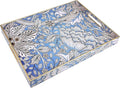 Rectangle Serving Tray with Handles, Coffee Table Tray for Ottoman, Living Room, Outdoor Tray for Patio Entertaining, Serving Breakfast Kitchen Platter, Windrush