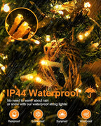 Total 250FT 760 LED Christmas Lights, 2 Packs 380 LED Outdoor String Lights Waterproof, Timer & Memory, 8 Modes Dimmable Plug in Fairy Lights for Tree Outside Xmas Holiday Decorations,Warm White