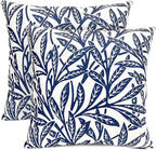 Decorative Throw Pillow Covers Set of 2 Blue Pillow Covers 20x20 inch Soft Short Plush Floral Throw Pillow Cases Square Farmhouse Outdoor Pillow Covers for Couch Sofa Bedroom Living Room