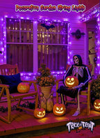 Brightown 2 Pack Halloween Solar String Lights Outdoor, Total 144Ft 400 LED Twinkle Fairy Lights Waterproof with 8 Modes Auto On/Off for Patio Tree Garden Party Home Decorations (Purple)