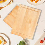CONSDAN Wood Cutting Board for Kitchen, 16 x 12, Soild Birch Wood, Edge Grain, Chopping Board, Butcher Block with Juice Groove, Prefinished with Food-Safe Oil, 3/4" thick