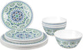 Blue Medallion 12-Piece Melamine Dinnerware Set
