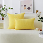 Home Brilliant Yellow Fall Pillow Covers Large Square Striped Corduroy Decor 2 Packs Couch Throw Pillows for Living Room Toddler Winter Decor, 55x55 cm, 22 x 22 Inch, Sundress