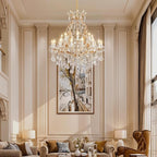 Modern Crystal Chandeliers, Gold Candle Chandelier -Luxury Chandelier Lighting Fixtures for Dining Room, Foyer, Staircase Hallway Living Room Entryway, 12 Lights