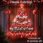 66Ft 200 LED Christmas Fairy Lights Plug in, Waterproof String Lights Outdoor & Indoor 8 Modes with Timer Bedroom Decor, Twinkle Lights for Bedroom Party Christmas Decorations (Red and Cool White)