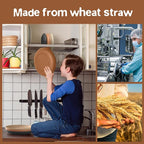 Teivio 32-Piece Kitchen Plastic Wheat Straw Dinnerware Set, Service for 8, Unbreakable Plates, Bowls and Cups Set, Farmhouse Outdoor Camping Dishes for Rustic Life/Country/Vintage, Saddle Ombre