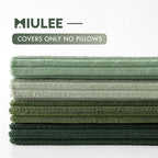 MIULEE Boho Farmhouse Sage Green Throw Pillow Covers 24x24 Inch Set of 4 Mordern Nordic Cushion Covers Soft Corduroy Christmas Home Decor for Couch Bed Sofa Living Room Forest Green