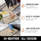 Yimobra Door Mat, Outdoor Indoor Entrance Welcome Mat, Heavy Entry Front Door Mat, Stain & Fade Resistant, Low Profile, Sturdy Rubber, Easy Clean Patio Floor Mat, Waterproof, 47 x 32, Light Beige